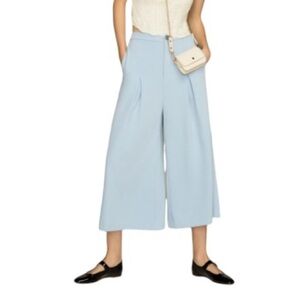 Anthropologie Elliatt Zirconia Wide Leg Cropped Pant Women's M Light Blue Pleats
